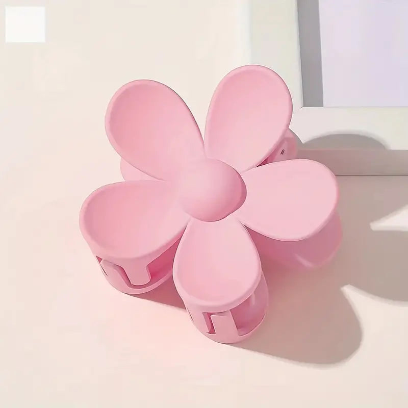 Flower Frosted Candy Color Hair Claw Clip Plastic Non-Slip Strong Hold Grip Hair Jaw Clip For Women Girls Hair Accessories