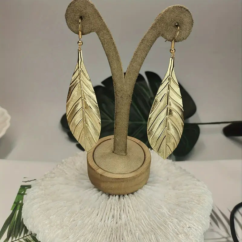 Oversized Luxury Leaf Statement Earrings