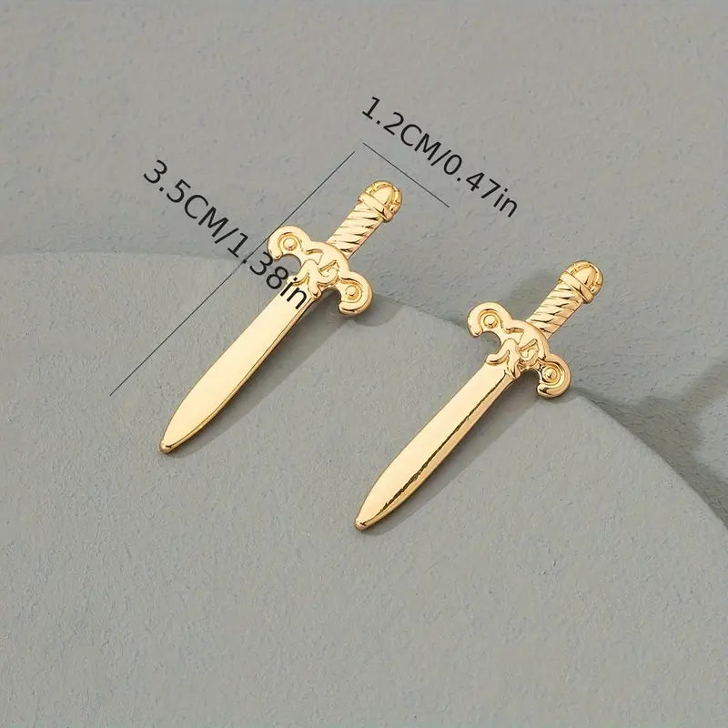 Vintage-Inspired Sword Stud Earrings