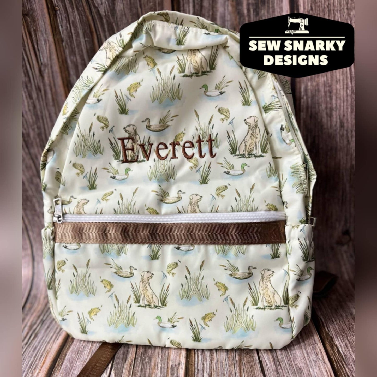 Puppy and Ducks Print Backpack for Boys