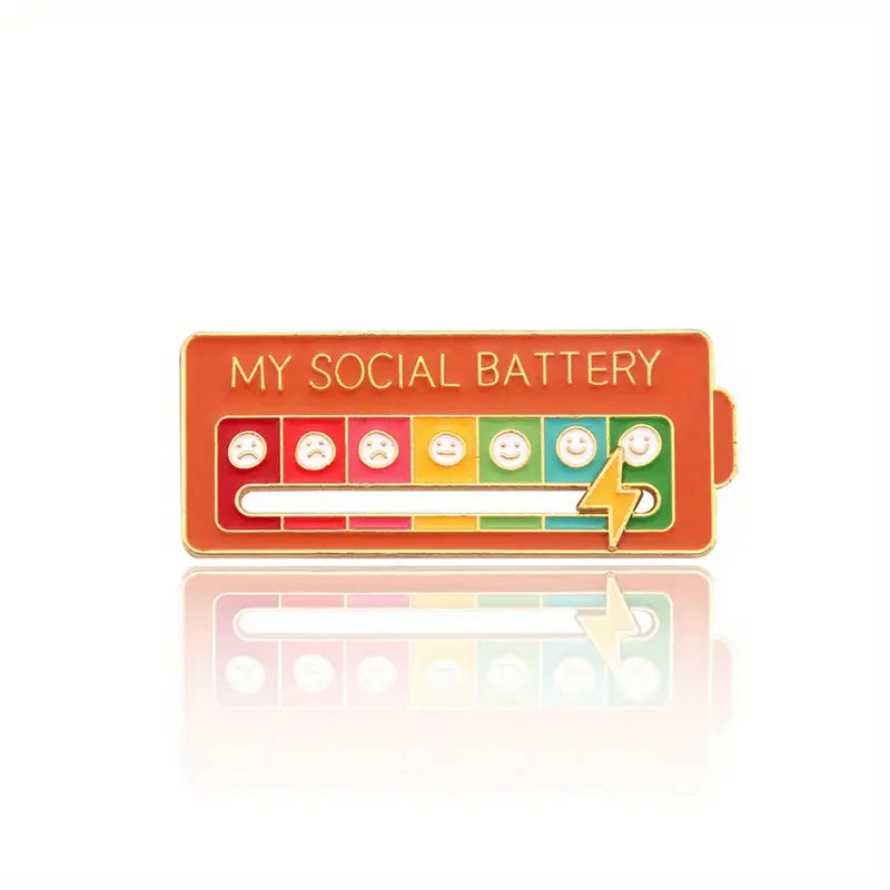 Mood Tracker - Social Battery - Lapel Pins - Enamel Pins - Sliding Interactive