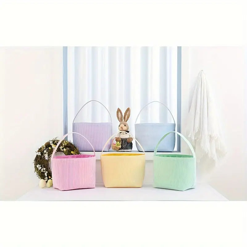 Custom Monogrammed Easter Basket (Large Capacity Easter Tote Bag - Perfect for Egg Hunts & Beyond)