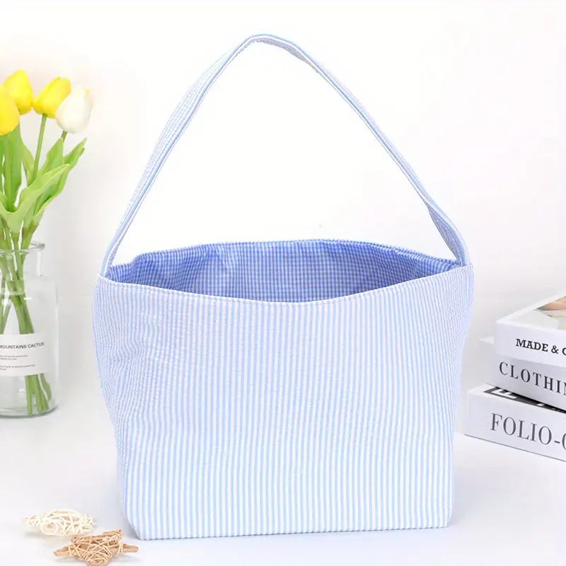 Custom Monogrammed Easter Basket (Large Capacity Easter Tote Bag - Perfect for Egg Hunts & Beyond)