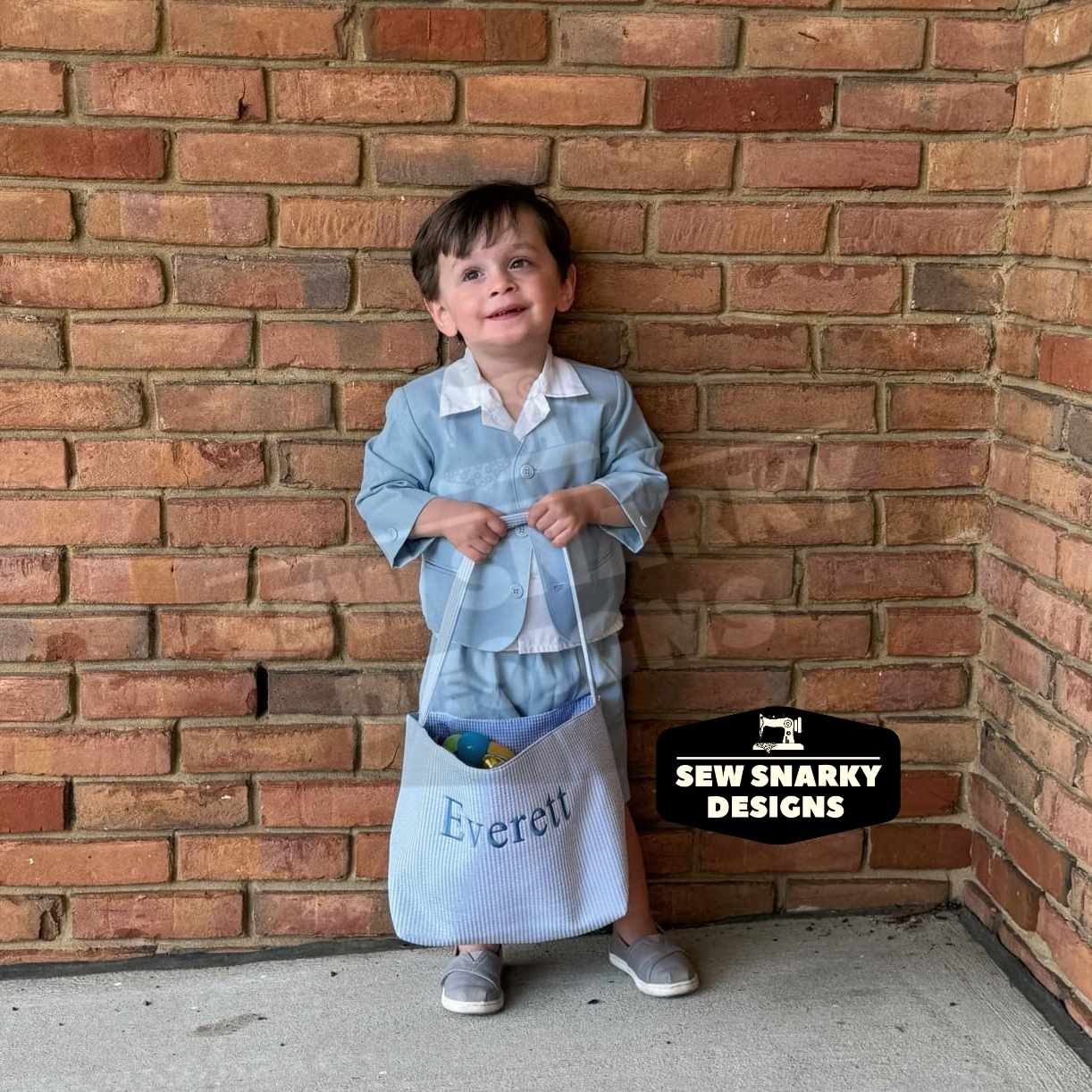 Custom Monogrammed Easter Basket (Large Capacity Easter Tote Bag - Perfect for Egg Hunts & Beyond)