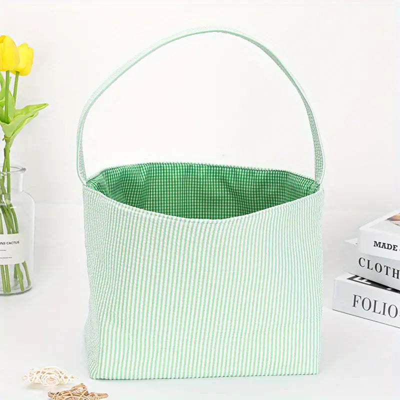 Custom Monogrammed Easter Basket (Large Capacity Easter Tote Bag - Perfect for Egg Hunts & Beyond)