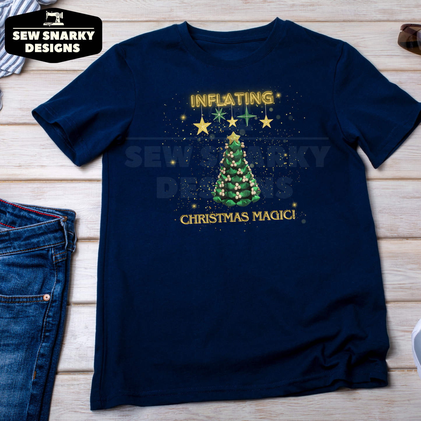 Inflating Christmas Magic, Festive Balloon Christmas Tree T-Shirt, Christmas Balloon Shirt - Holiday Balloon Design, Balloon Artist
