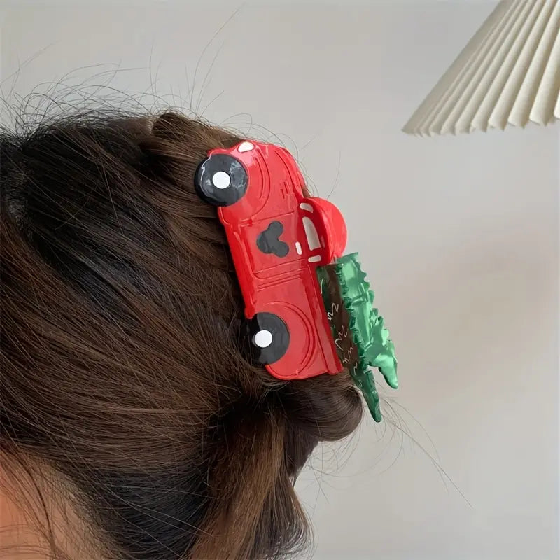 Christmas Truck Cartoon Claw Clip