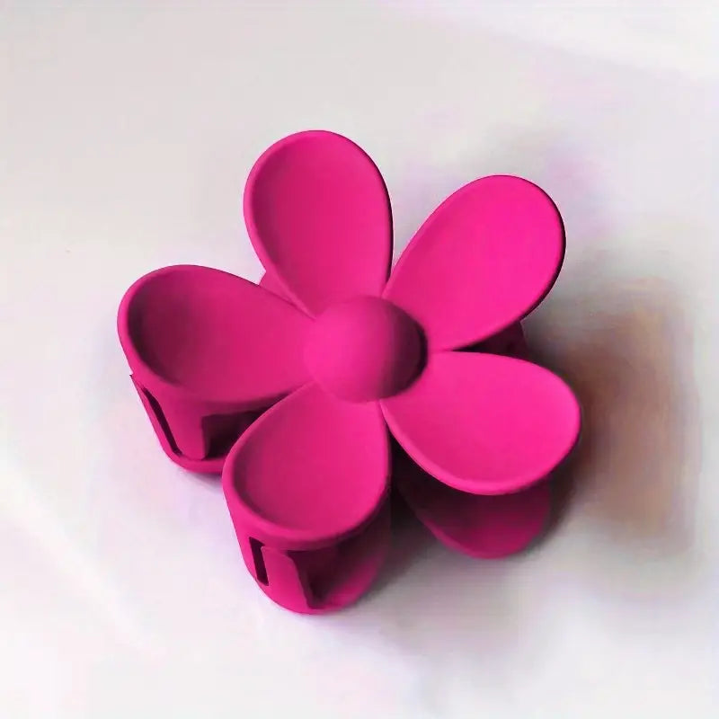 Flower Frosted Candy Color Hair Claw Clip Plastic Non-Slip Strong Hold Grip Hair Jaw Clip For Women Girls Hair Accessories