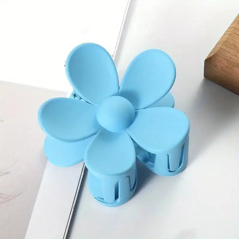 Flower Frosted Candy Color Hair Claw Clip Plastic Non-Slip Strong Hold Grip Hair Jaw Clip For Women Girls Hair Accessories