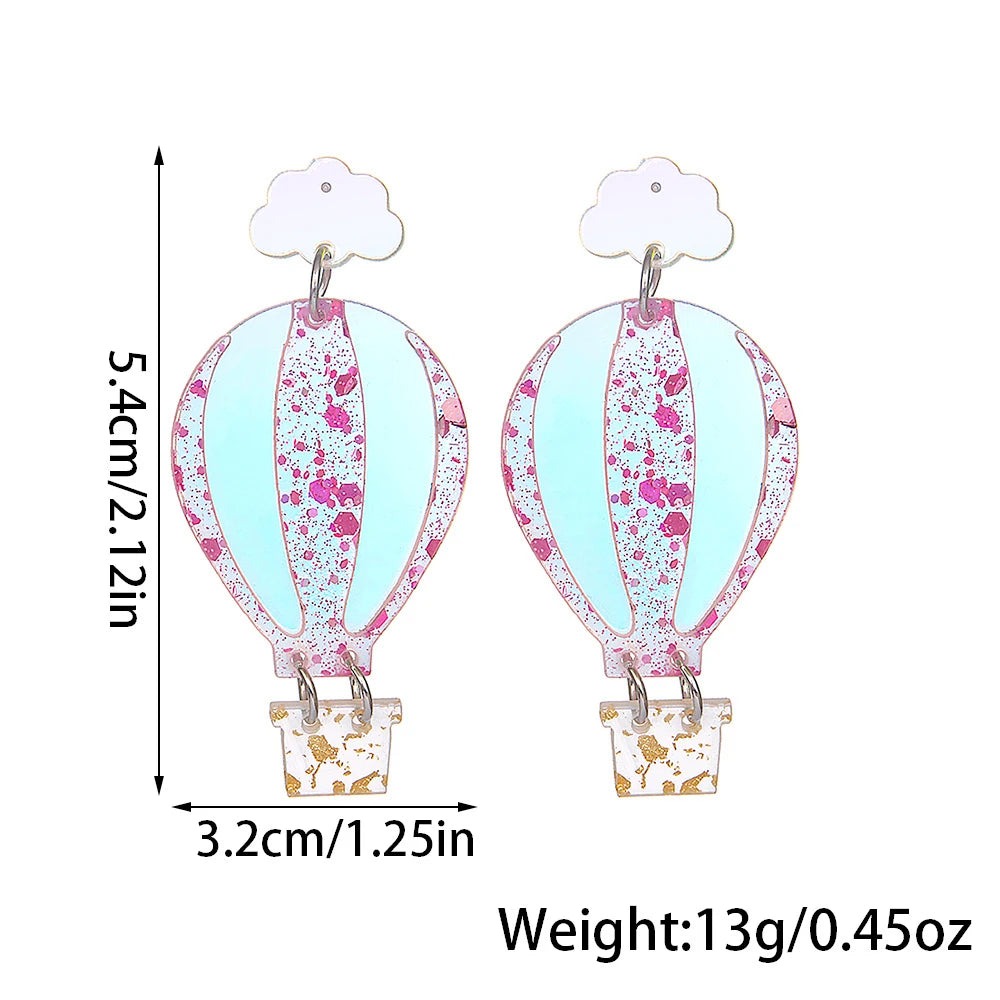 Dreamy Cloud Voyage Hot Air Balloon Earrings