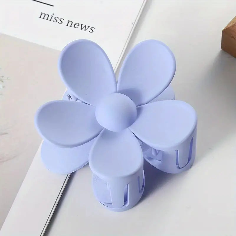 Flower Frosted Candy Color Hair Claw Clip Plastic Non-Slip Strong Hold Grip Hair Jaw Clip For Women Girls Hair Accessories