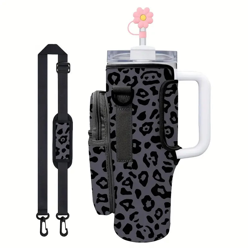 40oz Cup Covers with pocket and Adjustable Strap