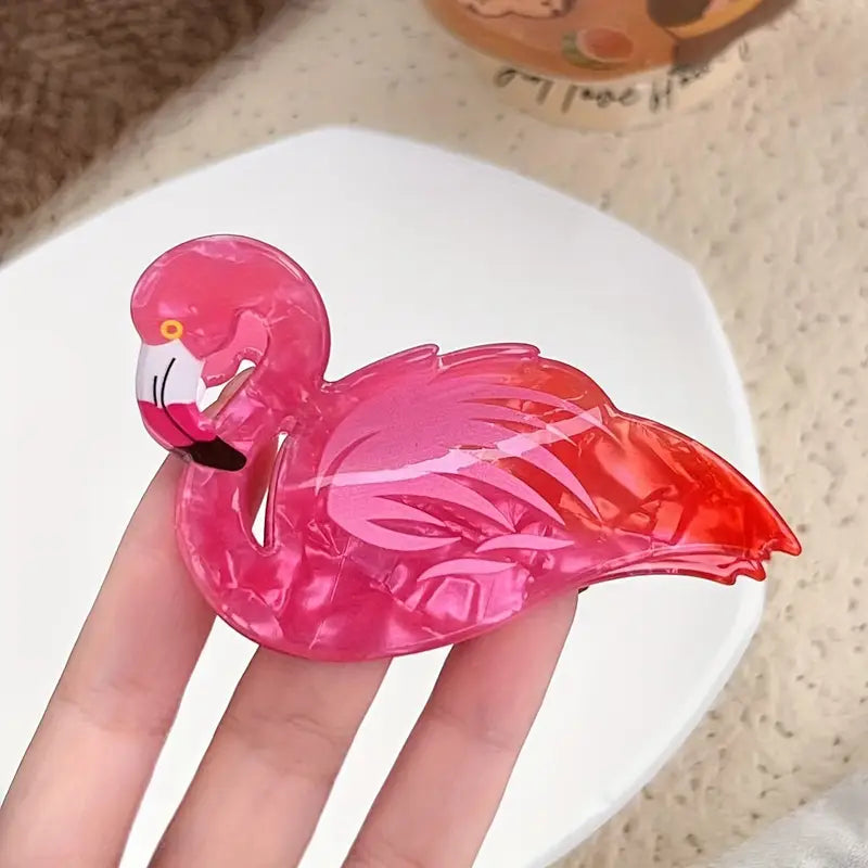 Elegant Acrylic Flamingo Hair Claw Clip