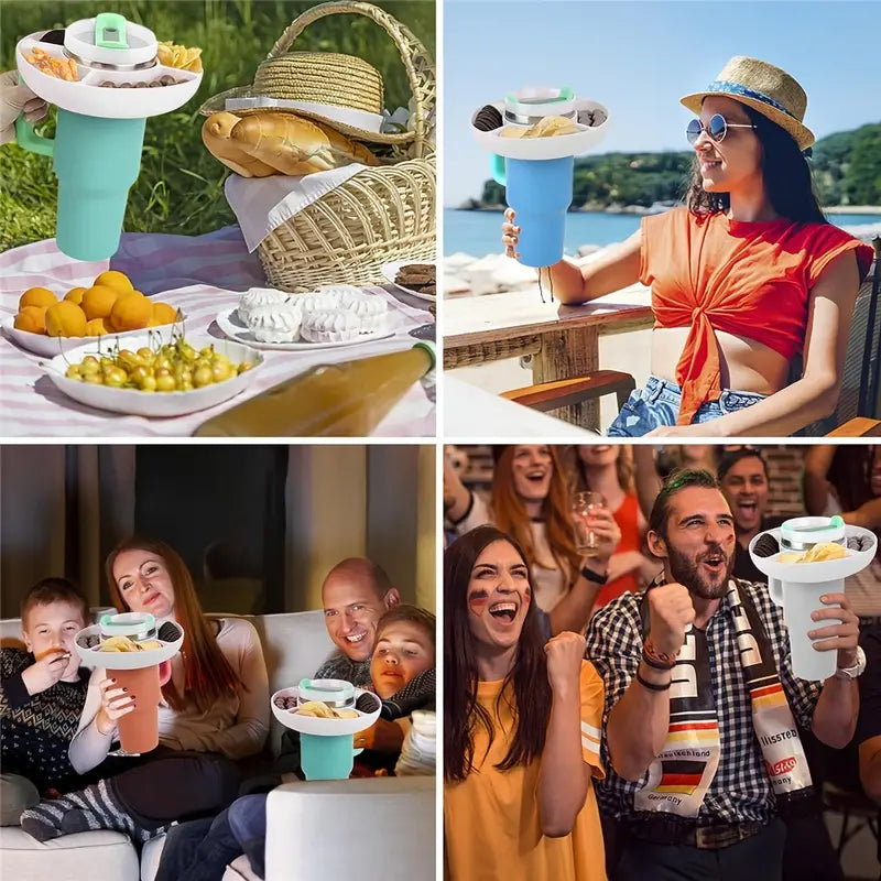 Plastic Snack Bowl | Portable Snack Tray | Cup Accessories | For 40Oz Tumbler With Handle,