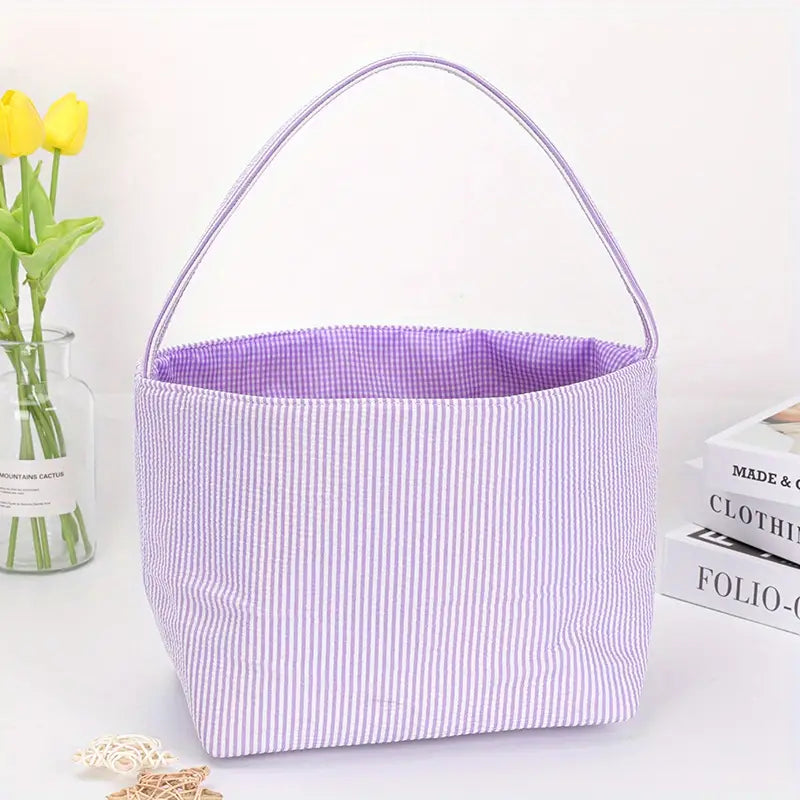 Custom Monogrammed Easter Basket (Large Capacity Easter Tote Bag - Perfect for Egg Hunts & Beyond)