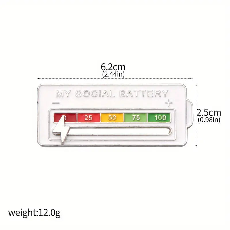 Mood Tracker - Social Battery - Lapel Pins - Enamel Pins - Sliding Interactive