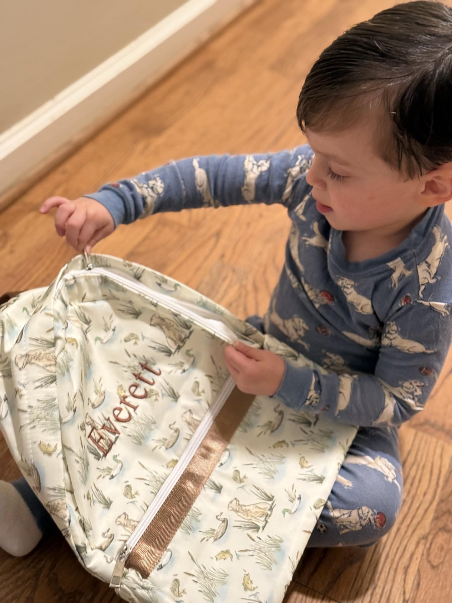 Puppy and Ducks Print Backpack for Boys