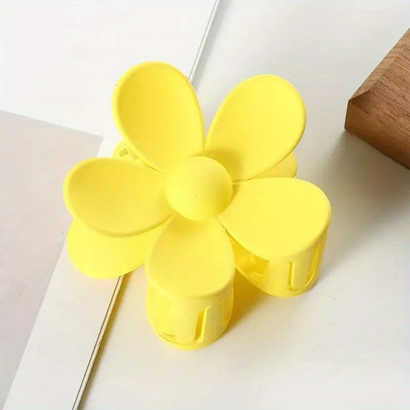 Flower Frosted Candy Color Hair Claw Clip Plastic Non-Slip Strong Hold Grip Hair Jaw Clip For Women Girls Hair Accessories