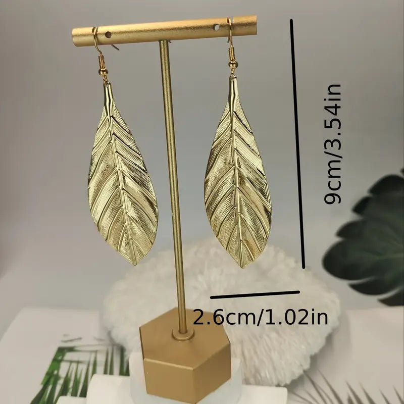 Oversized Luxury Leaf Statement Earrings