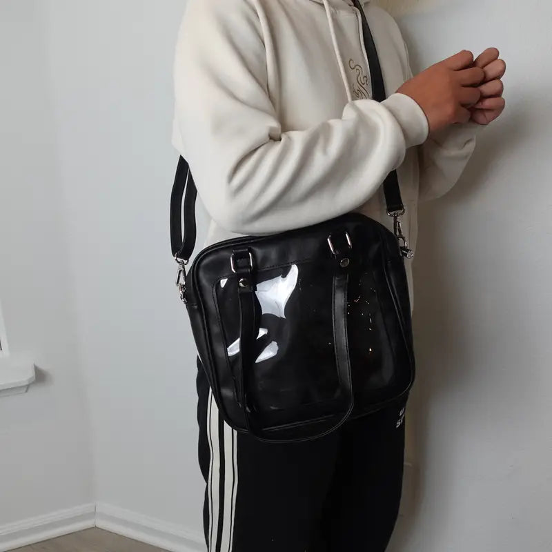 Convertible Pin Display Bag - Backpack, Crossbody or Shoulder Bag