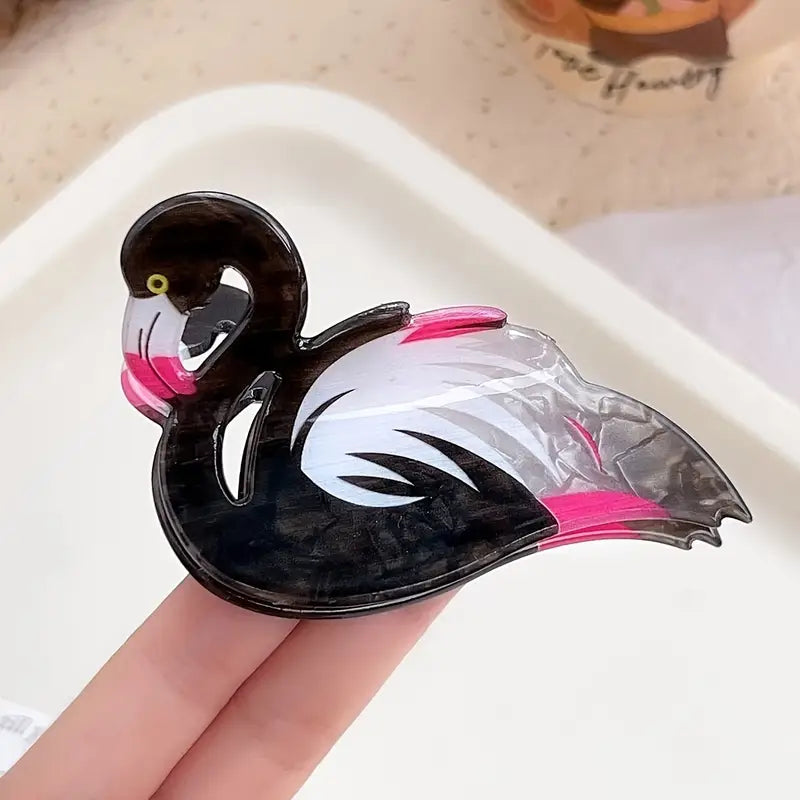 Elegant Acrylic Flamingo Hair Claw Clip