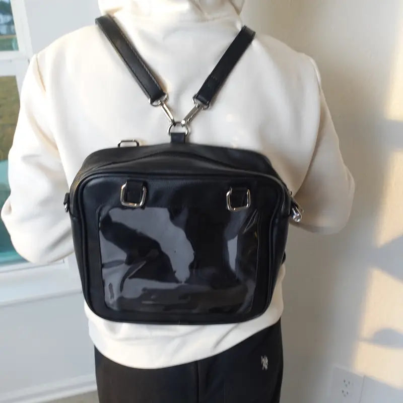Convertible Pin Display Bag - Backpack, Crossbody or Shoulder Bag