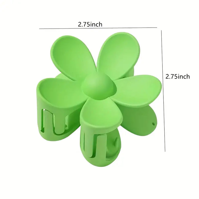Flower Frosted Candy Color Hair Claw Clip Plastic Non-Slip Strong Hold Grip Hair Jaw Clip For Women Girls Hair Accessories
