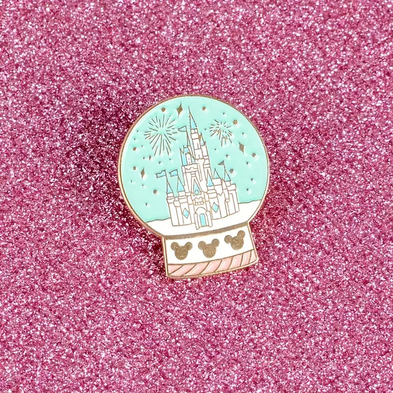 Castle Snow Globe - Mouse House - Lapel Pin - Enamel Pin