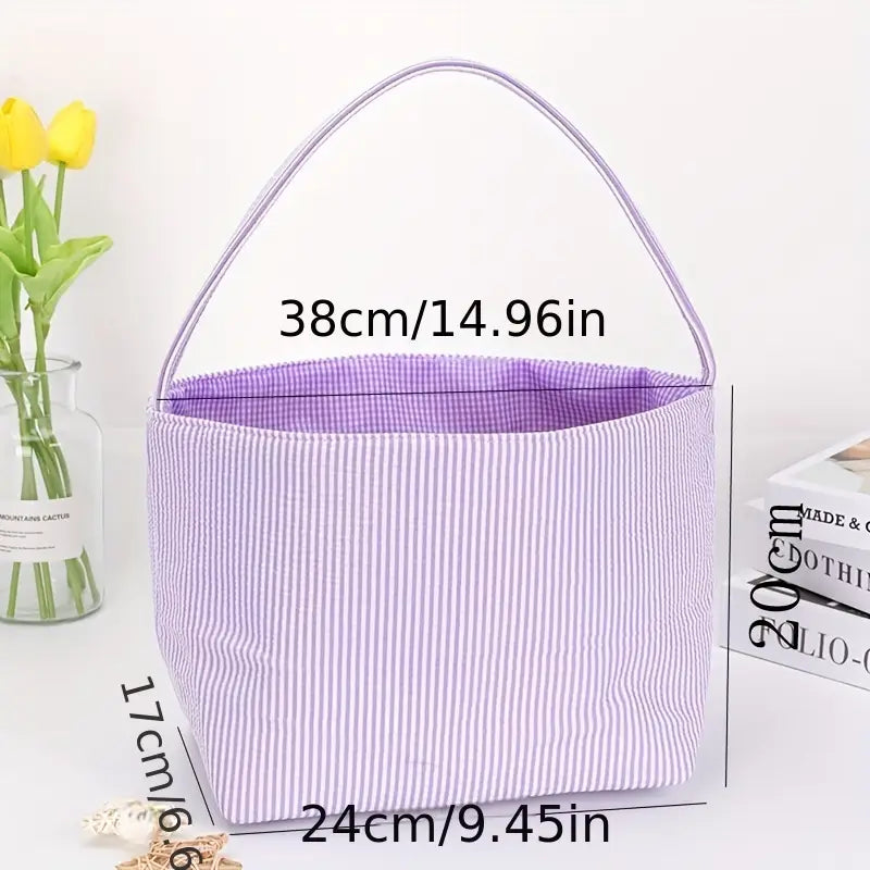 Custom Monogrammed Easter Basket (Large Capacity Easter Tote Bag - Perfect for Egg Hunts & Beyond)