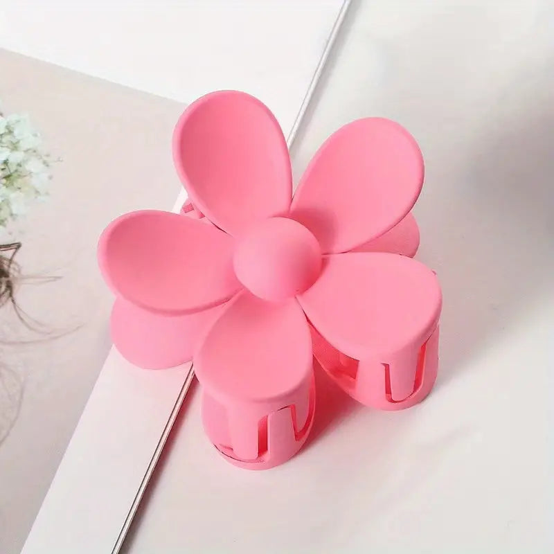 Flower Frosted Candy Color Hair Claw Clip Plastic Non-Slip Strong Hold Grip Hair Jaw Clip For Women Girls Hair Accessories