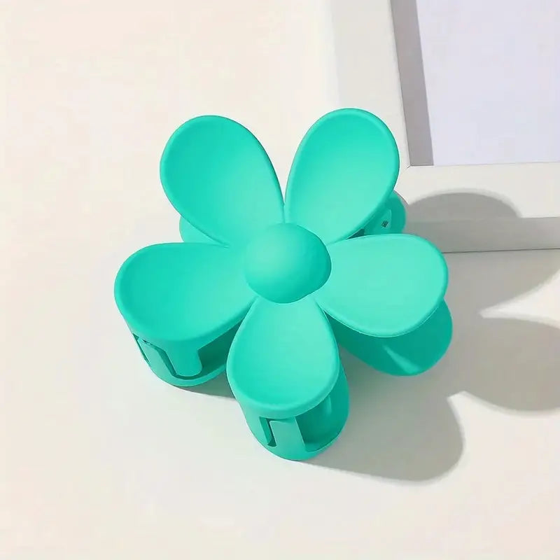 Flower Frosted Candy Color Hair Claw Clip Plastic Non-Slip Strong Hold Grip Hair Jaw Clip For Women Girls Hair Accessories