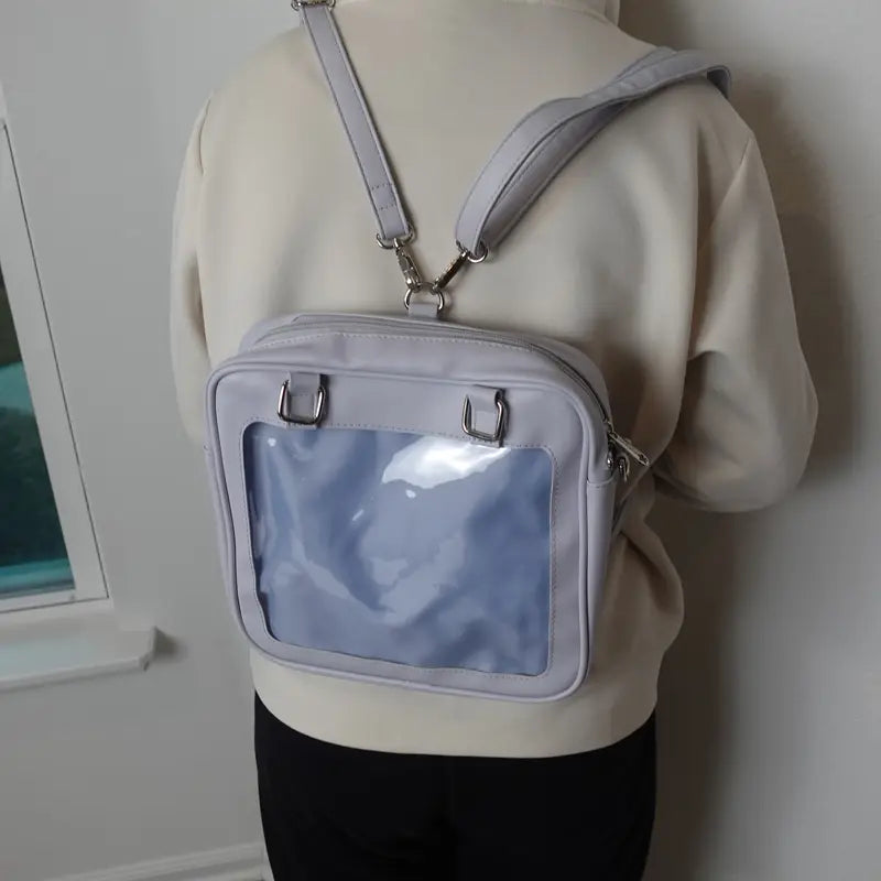 Convertible Pin Display Bag - Backpack, Crossbody or Shoulder Bag