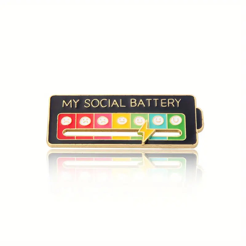 Mood Tracker - Social Battery - Lapel Pins - Enamel Pins - Sliding Interactive