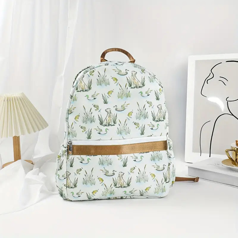 Puppy and Ducks Print Backpack for Boys