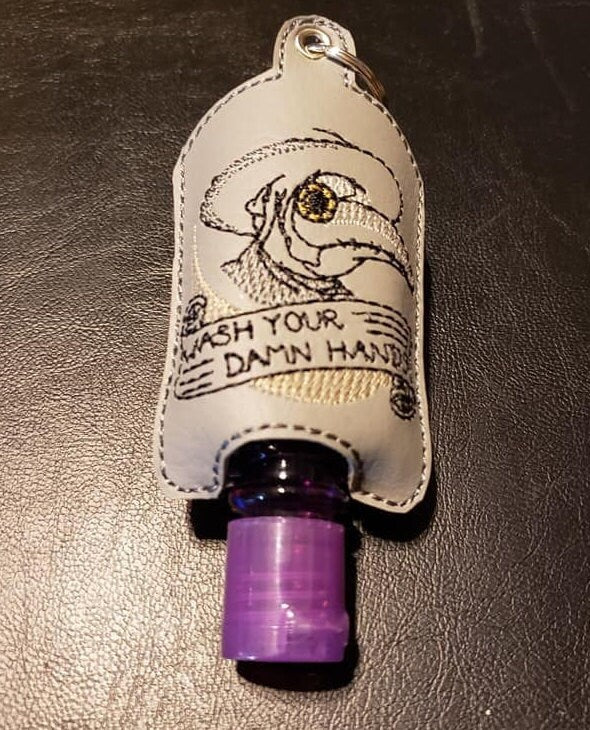 Plague Doctor Mask - Hand Sanitizer Holder - Wash Your Damn/Darn Hands