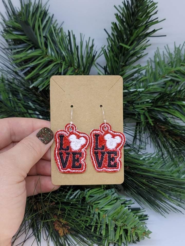 LOVE Mouse Earrings - Mouse Earrings - Gifts for Her - Statement Earrings - Lightweight Earrings - Stocking Stuffer