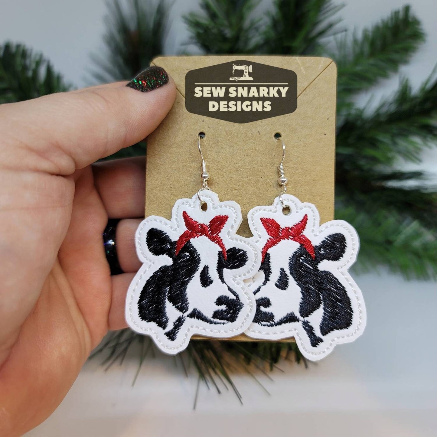 Cow Bandana Earrings - Cow Lover - Gifts for Her - Statement Earrings - Lightweight Earrings