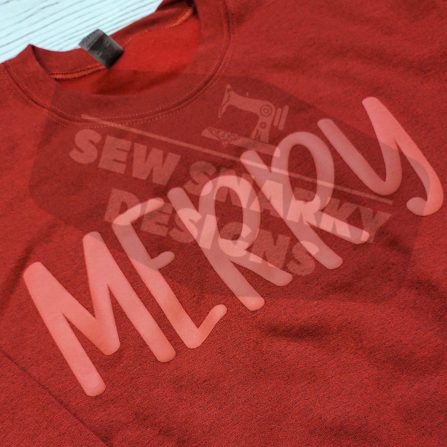 MERRY - Puff Print - Christmas Shirt - Funny Shirt - Puff Print Shirt