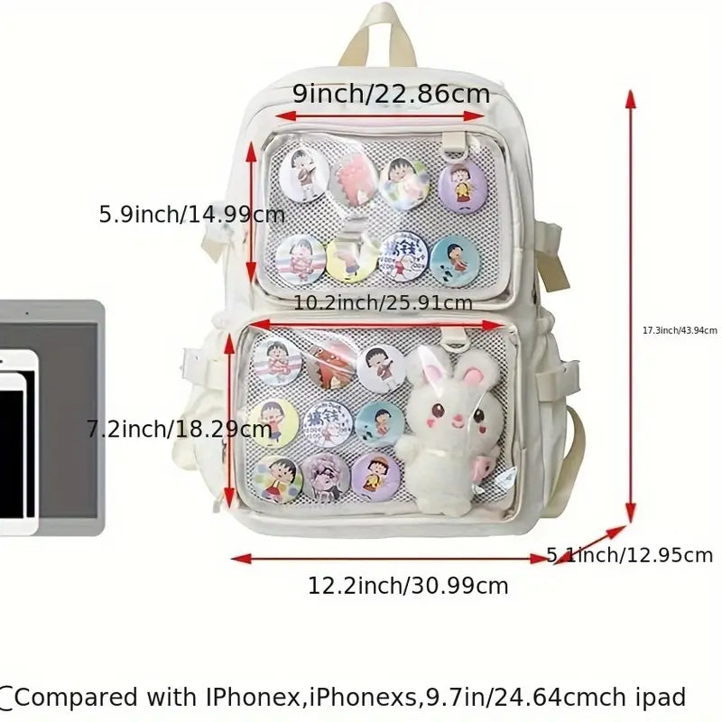Ita Bag Backpack – Clear Window Pin Display Bag with Removable Insert
