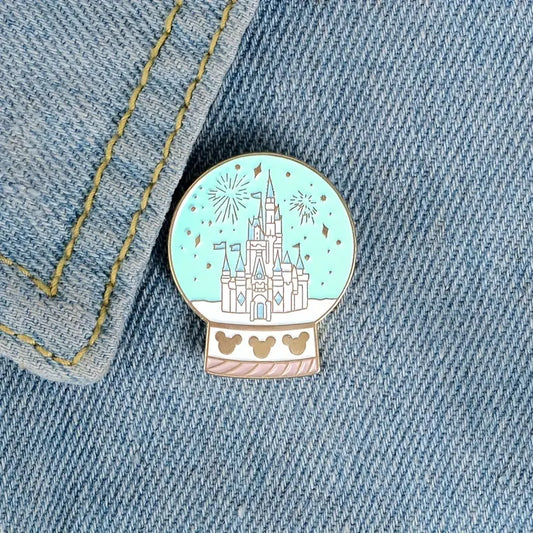 Castle Snow Globe - Mouse House - Lapel Pin - Enamel Pin