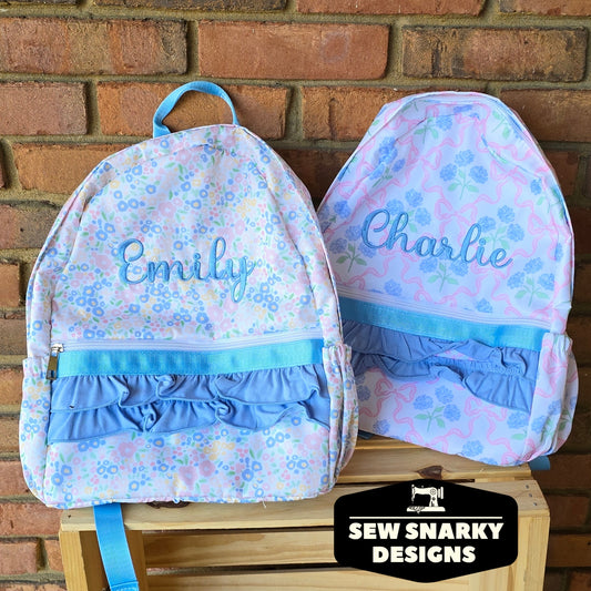 Sweet Floral Ruffle Backpack for Girls