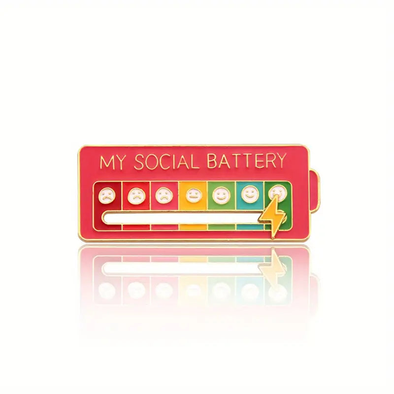 Mood Tracker - Social Battery - Lapel Pins - Enamel Pins - Sliding Interactive