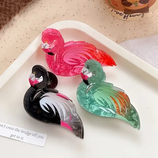 Elegant Acrylic Flamingo Hair Claw Clip