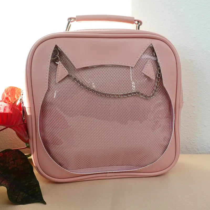 Cat Convertible Pin Display Bag - Backpack, Crossbody or Shoulder Bag