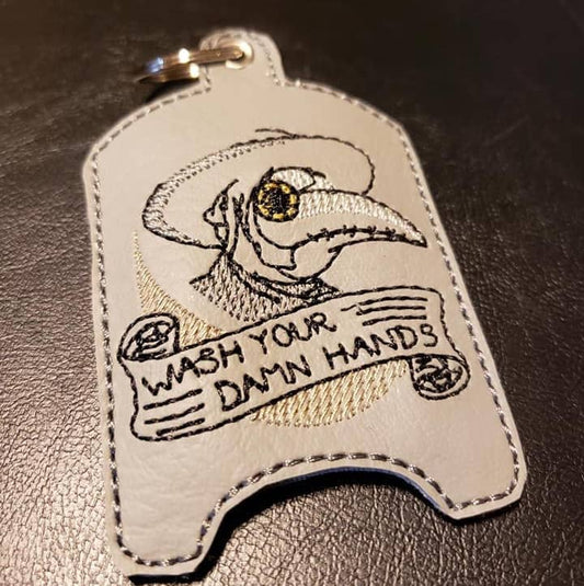 Plague Doctor Mask - Hand Sanitizer Holder - Wash Your Damn/Darn Hands