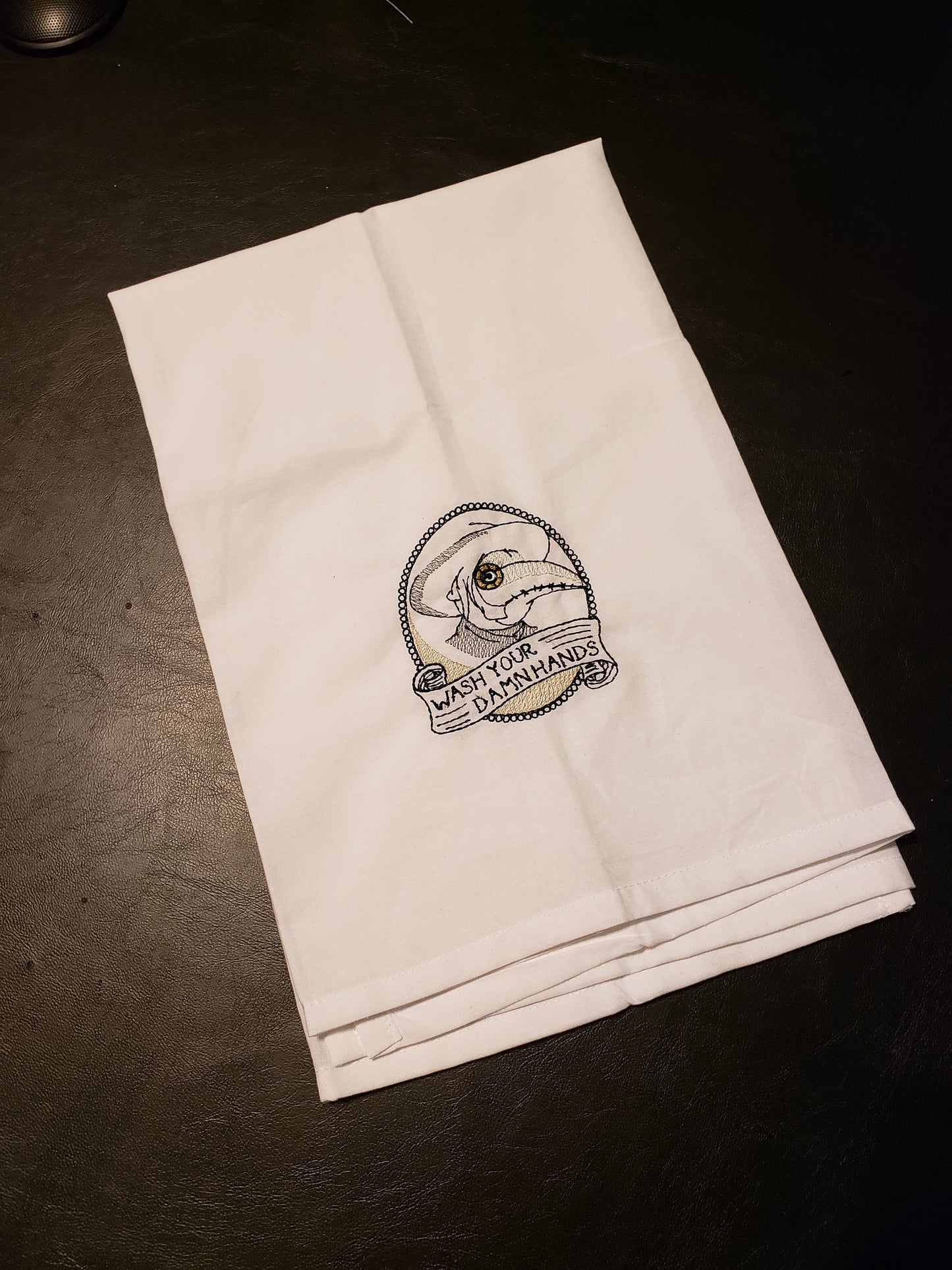 Plague Doctor Mask - Flour Sack Towel - Wash Your Damn/Darn Hands