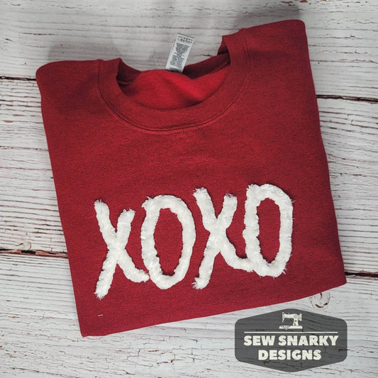 XOXO Embroidered Sweatshirt - Valentines Sweatshirt - Embroidered Sweatshirt - Chenille Sweatshirt - Cute Sweatshirt - Chenille Yarn